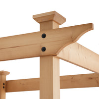 Close-up of wooden beams with a white background