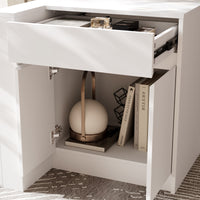 71" Modern Minimalist Standing Desk with File Drawer and Storage Cabinet
