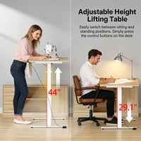 63" Modern Minimalist White Standing Desk with 3 Drawers and 2 Shelves