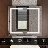 35.4 inch Modern Frameless Medicine Cabinet with Mirror and 3 Shelves
