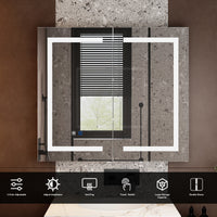 35.4" Modern Frameless Medicine Cabinet with Mirror and 3 Shelves