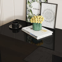 70" Modern Black TV Stand with LED Lights & Storage