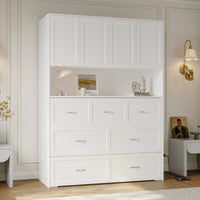 57.8" Modern White Storage Bed with Socket, view 5