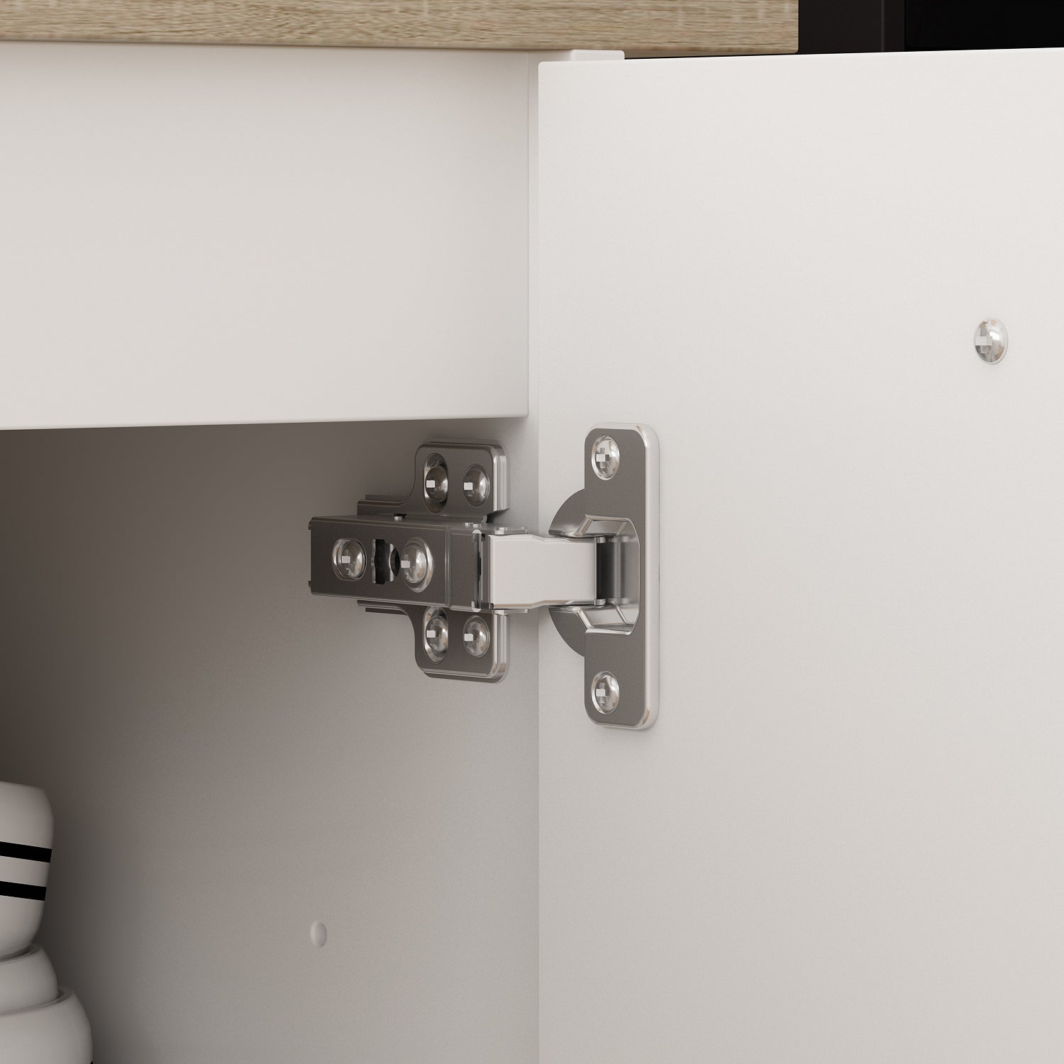 Kitchen Island with Open Storage and Adjustable Shelf Modern Style