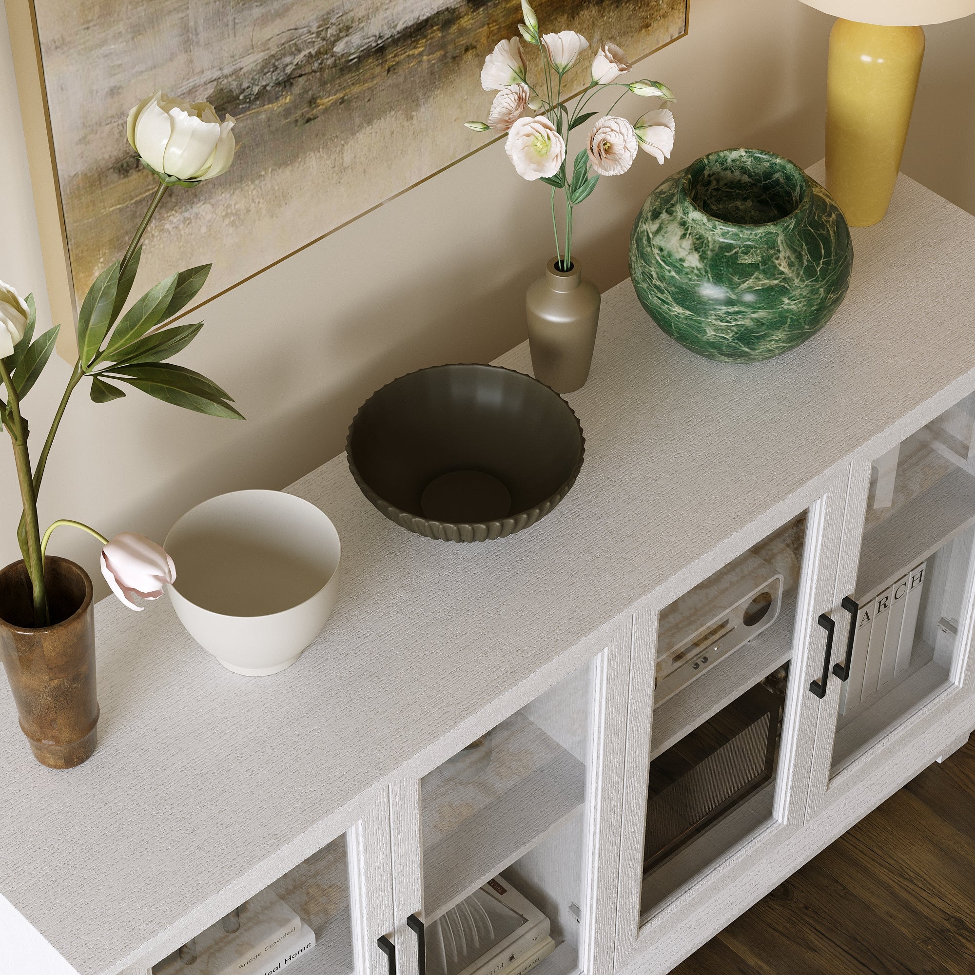 Accent Cabinet With Tempered Glass Door