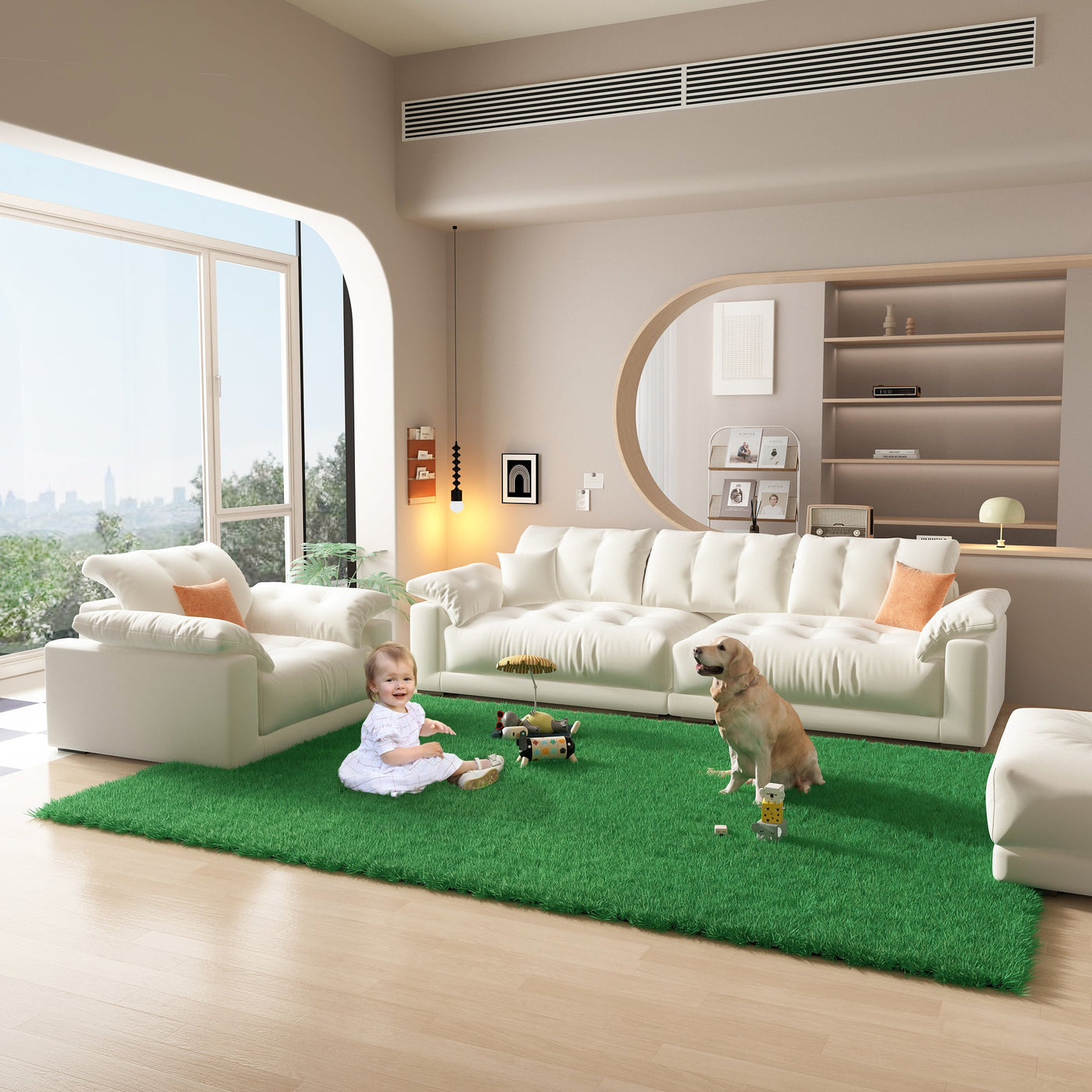 118" Natural Green Artificial Grass Turf Panels