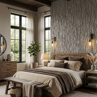 Gray Faux Stone Wall Panel Set of 10, Lightweight Indoor & Outdoor Decorative Wall Panels