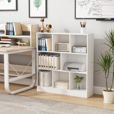 23.6 inch Modern White 3-Tier Open Bookshelf with Free-Standing Storage Design