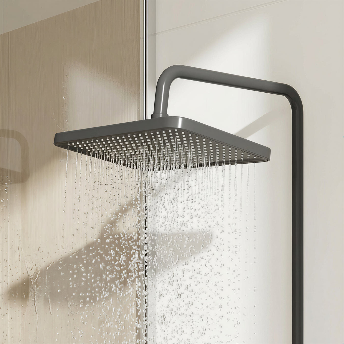 Black Shower System With LED Display Screen