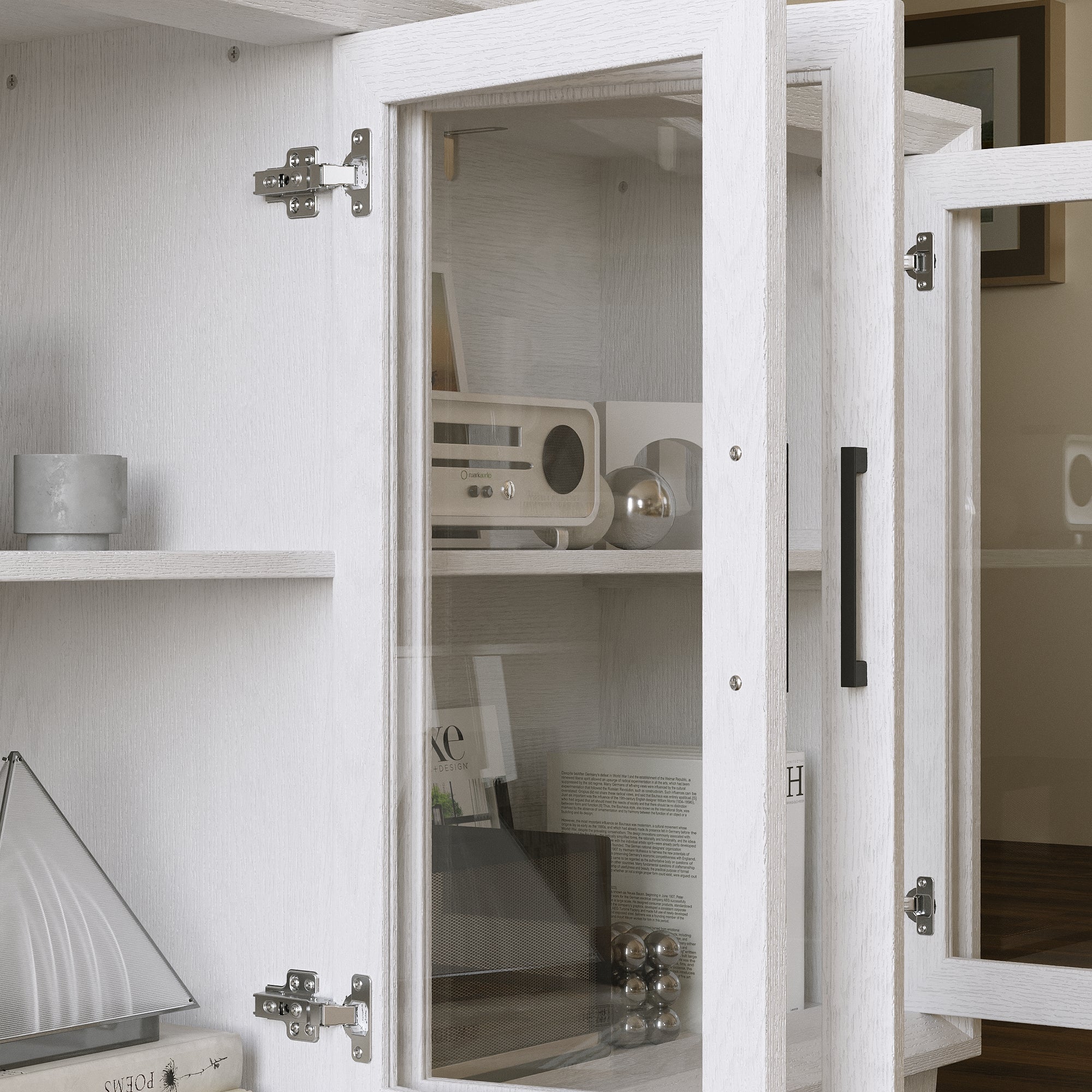 Accent Cabinet With Tempered Glass Door