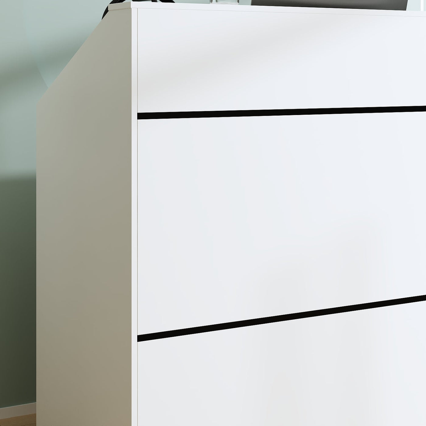 47.2" Modern White Rectangular Reception Desk With Open Shelves