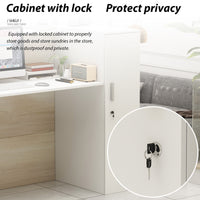 Large Reception Desk Reception Station with Lockable Door 70"W