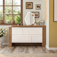 39.4" L-Shaped Modern Vanity Set with 4-Drawer Chest