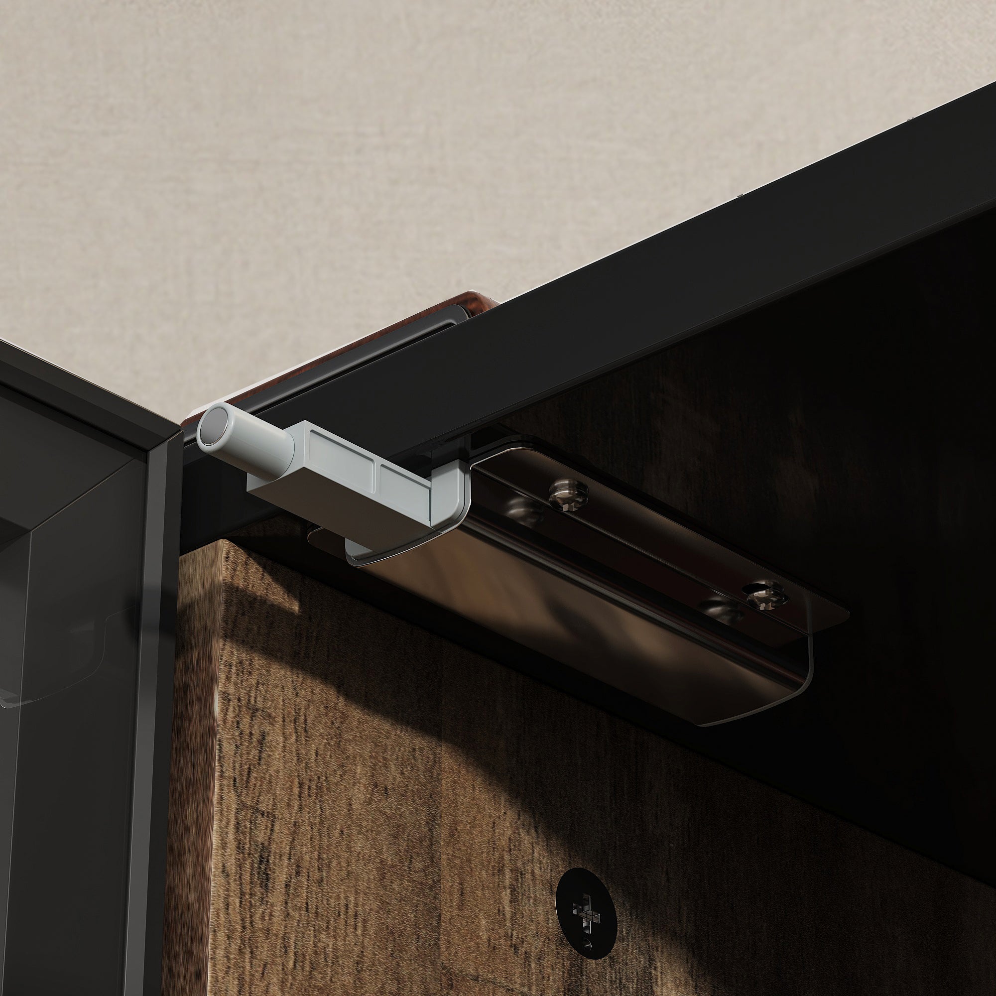 47.2" W Sideboard Cabinet Buffet With Glass Door And Light