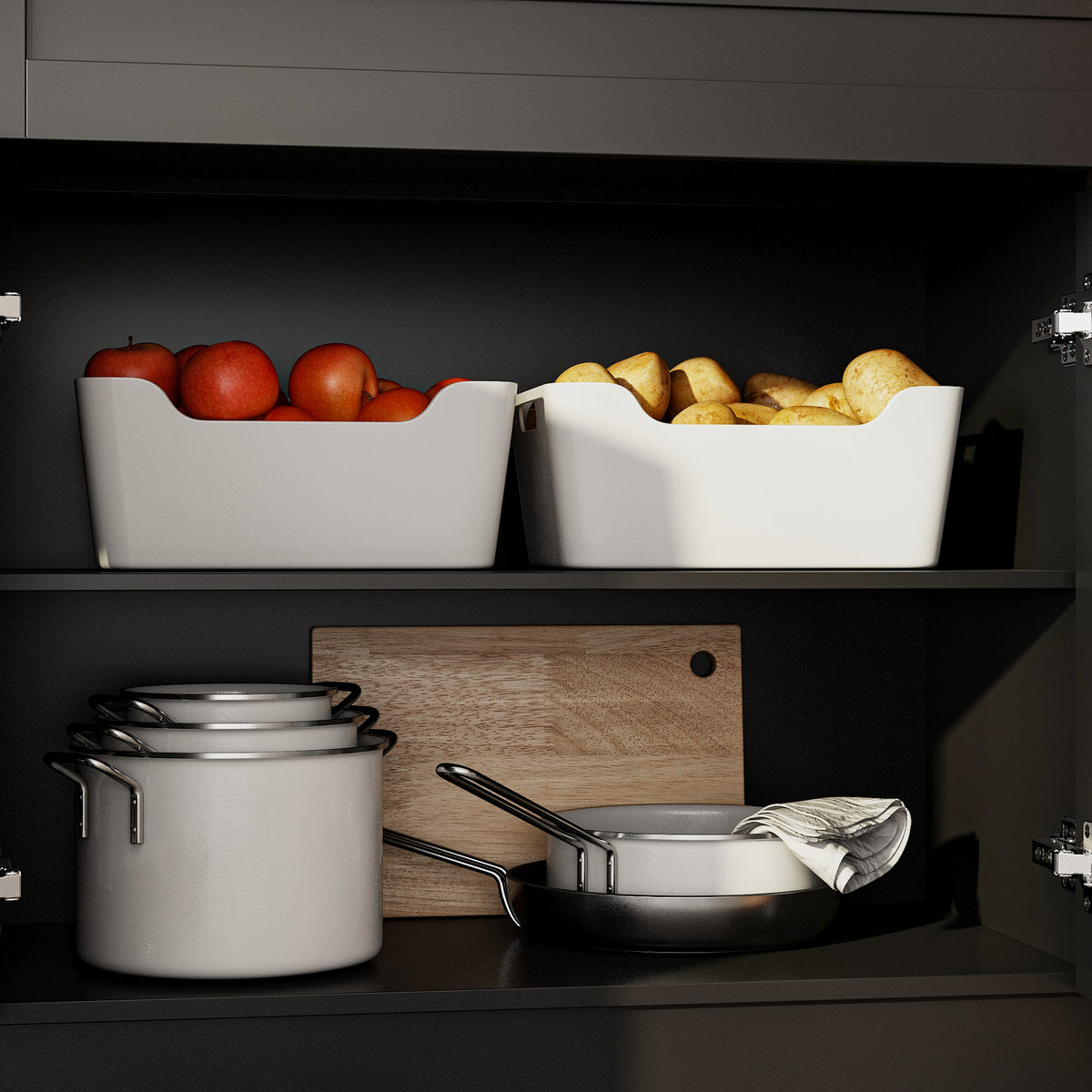 63" Modern Matte Black Kitchen Cabinet Set with 5 Drawers and 6 Doors