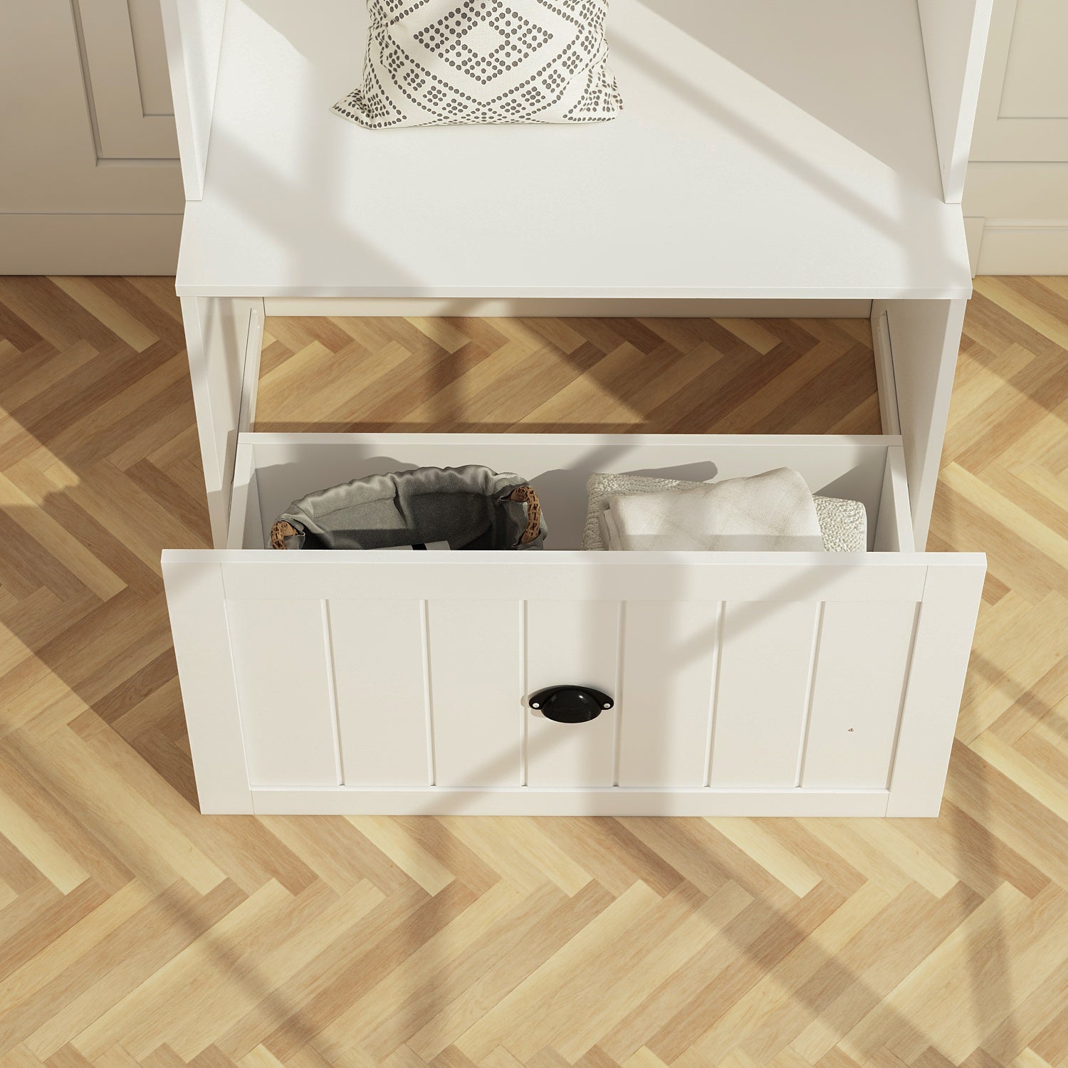 Hall Tree Shelf Rack Shoe Storage Coat Organizer Cabinet for Entryway in Combination