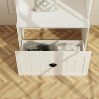 Hall Tree Shelf Rack Shoe Storage Coat Organizer Cabinet for Entryway in Combination