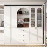 70.9 inches Modern White Elegant Wardrobe with Strong Storage