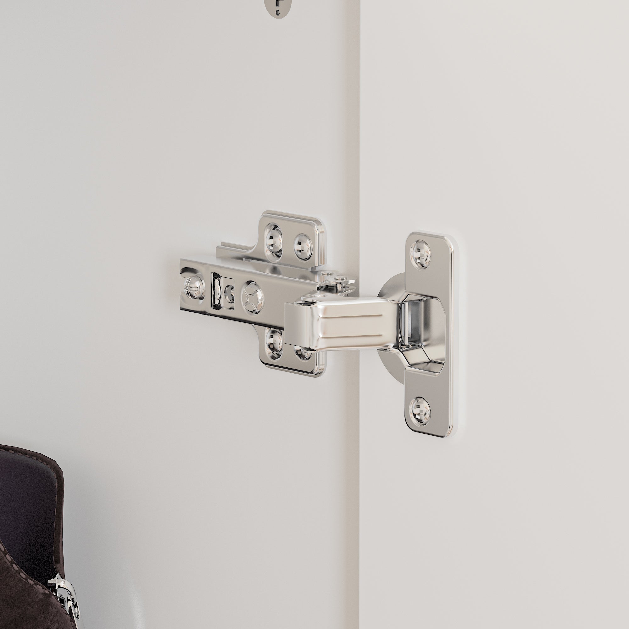 31.5 inch Modern White Flip-Down Shoe Cabinet with 3 Tiers & 28 Pair Capacity