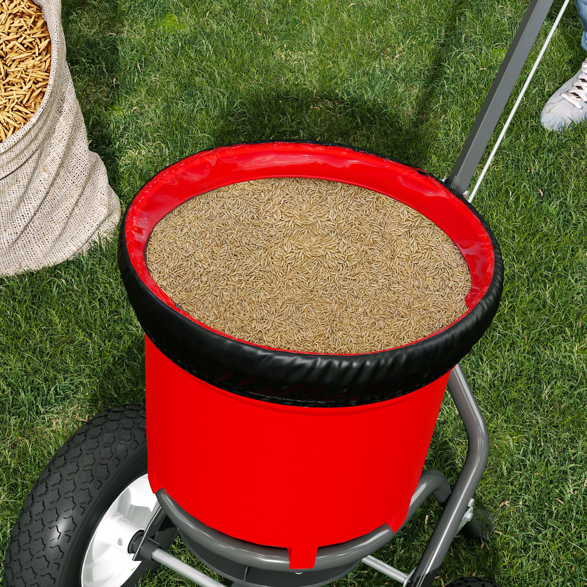 Gardening Tool 50LB Heavy-Duty Walk-Behind Broadcast Spreader