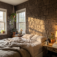Gray Stacked Faux Stone Wall Panel Set of 9, Lightweight Indoor & Outdoor Decor Wall Panels