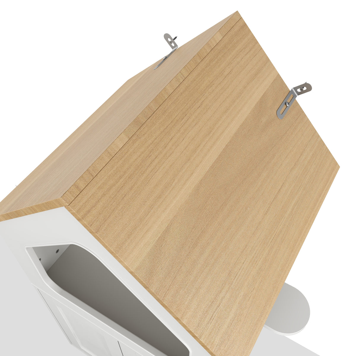 Rooftop Shaped Cat Condo with Litter Enclosure