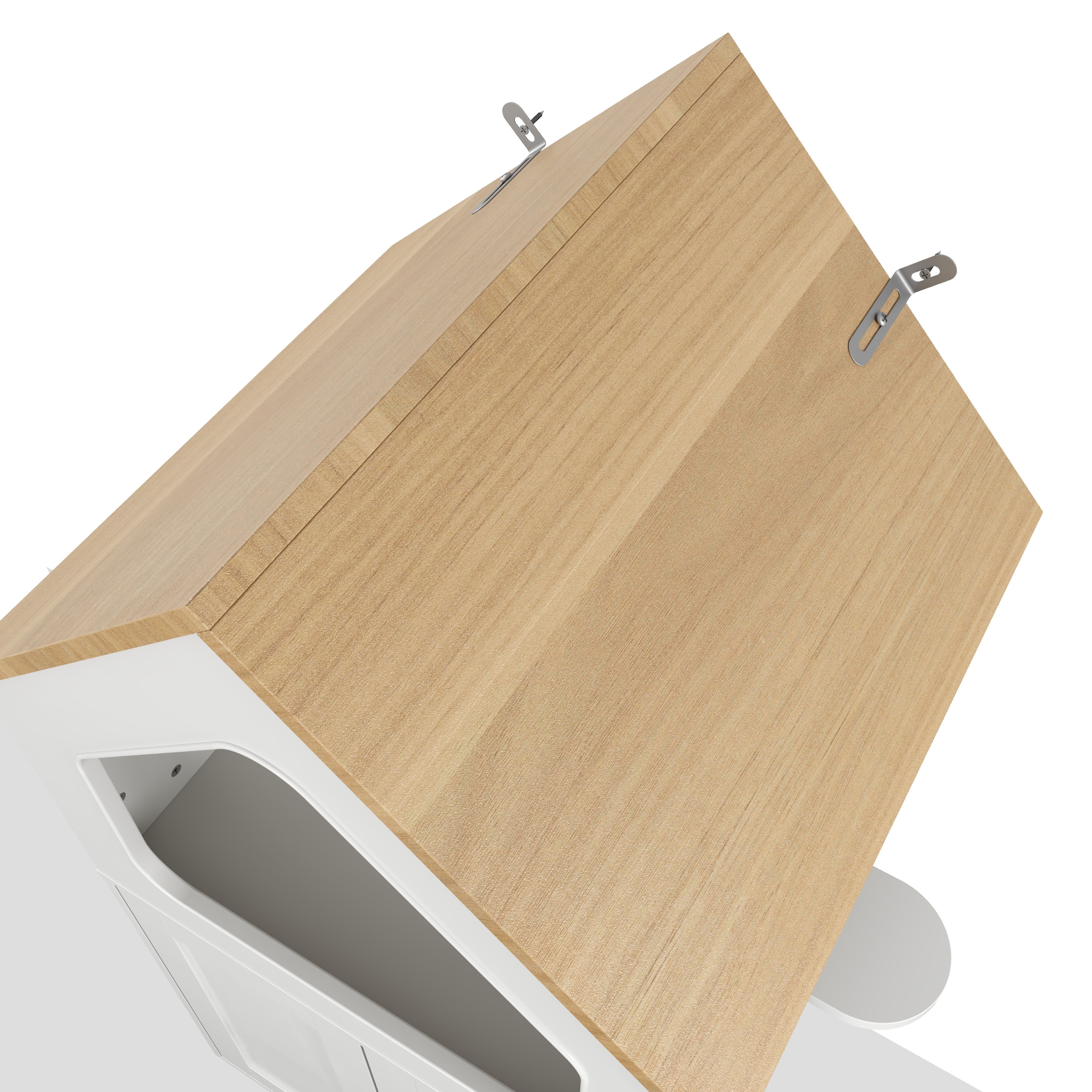 Rooftop Shaped Cat Condo with Litter Enclosure