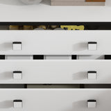 23.6 inch Modern Black 3-Drawer Nightstand with Gold Handles
