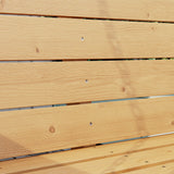 Close-up of wooden planks with visible grain and texture