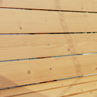 Close-up of wooden planks with visible grain and texture