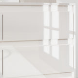 White 9-drawer dresser with minimalist design