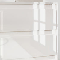 White 9-drawer dresser with minimalist design