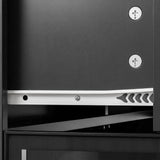 78.7 inch Large Bookcase with Glass Doors and 3-Color Changing LED Lights