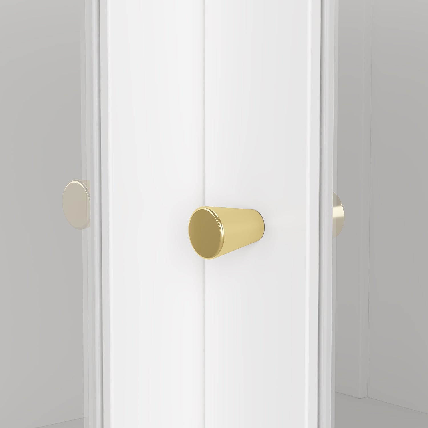 Elegant White and Gold Corner Curio Cabinet with 5 Shelves