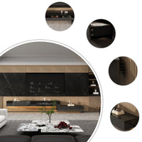 94.5" Modern Minimalist Black TV Stand Wall-Mounted And Freely Arranged TV Stand With LED