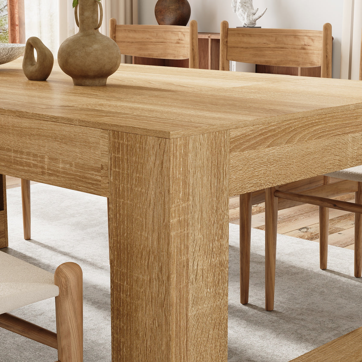 Modern Natural Wood Executive Desk