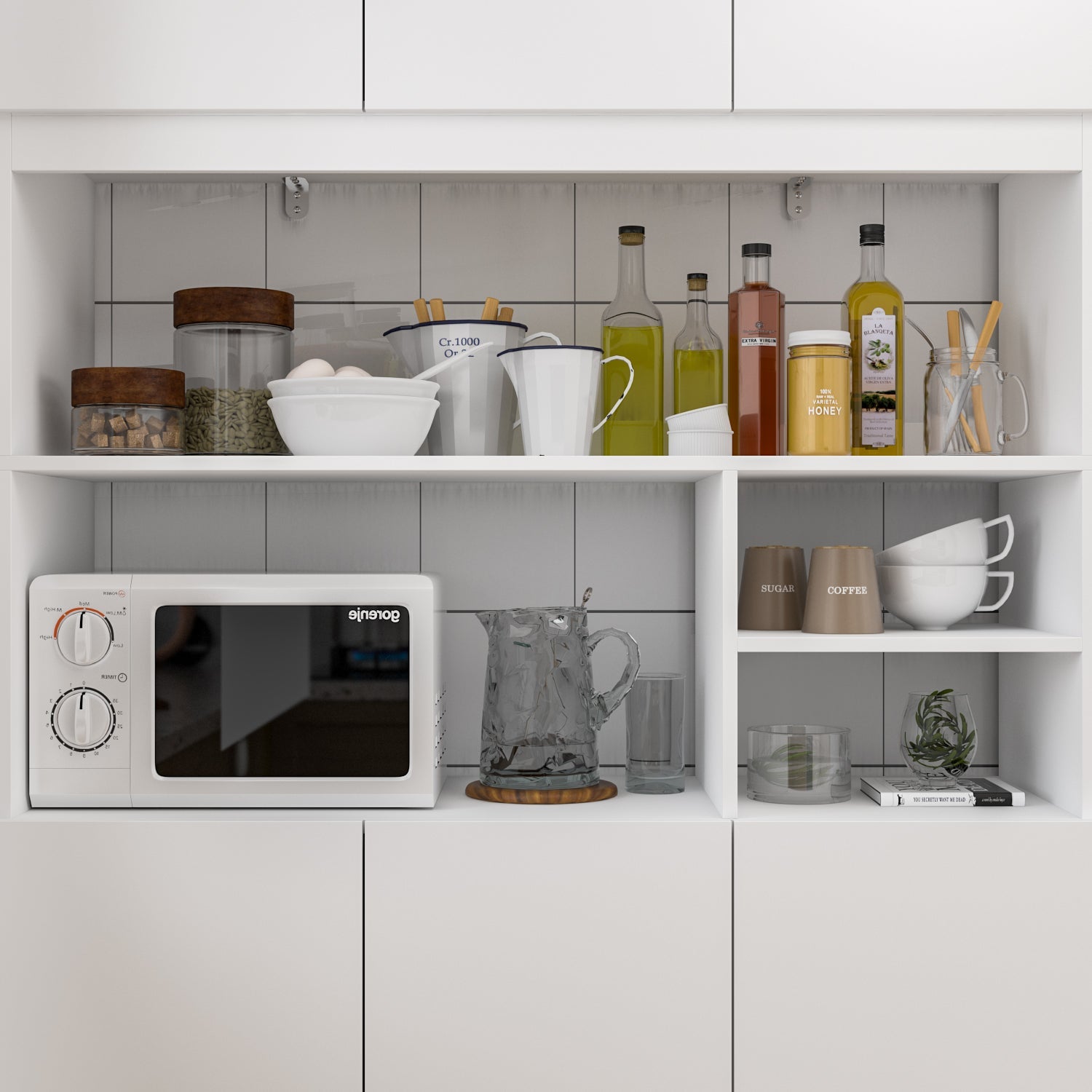 Large Storage Cabinet Kitchen Storage Cupboard with Doors Floor Cabinet for Living Room