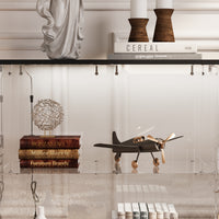 55.1" Modern Black Sideboard Display Case with LED Lighting & Full Glass Design