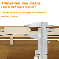 60.8" Modern Beige Platform Bed with Storage Drawers and Comfortable Headboard