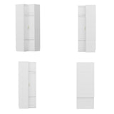 35.4 inch Modern White L-Shaped Corner Wardrobe with Top Cabinet & 8 Storage Shelves