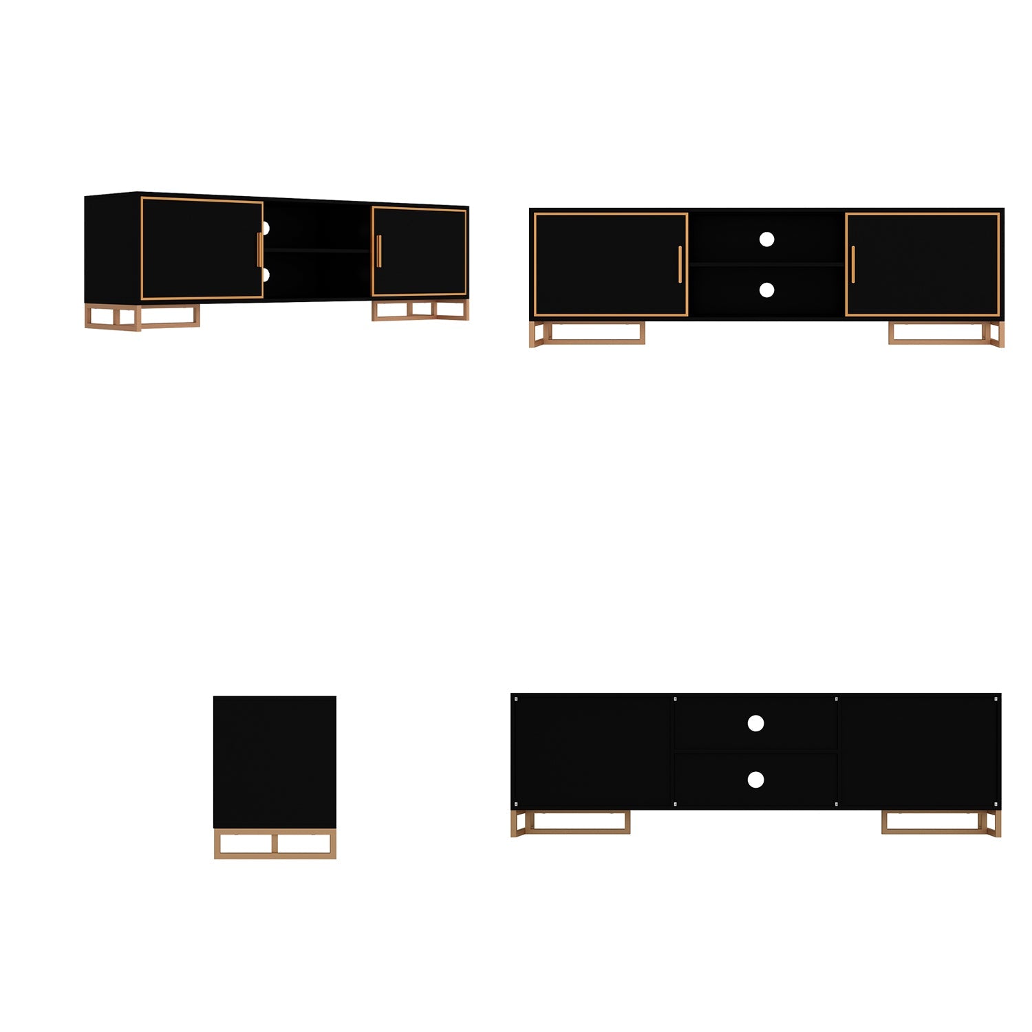 70.9'' W 2-Door TV Stand & Media Center With 2-Open Shelve