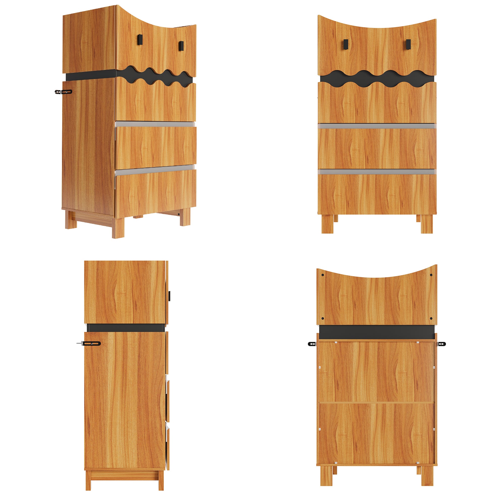 Monster-Themed Storage Cabinet With 4 Drawers & Playful Design