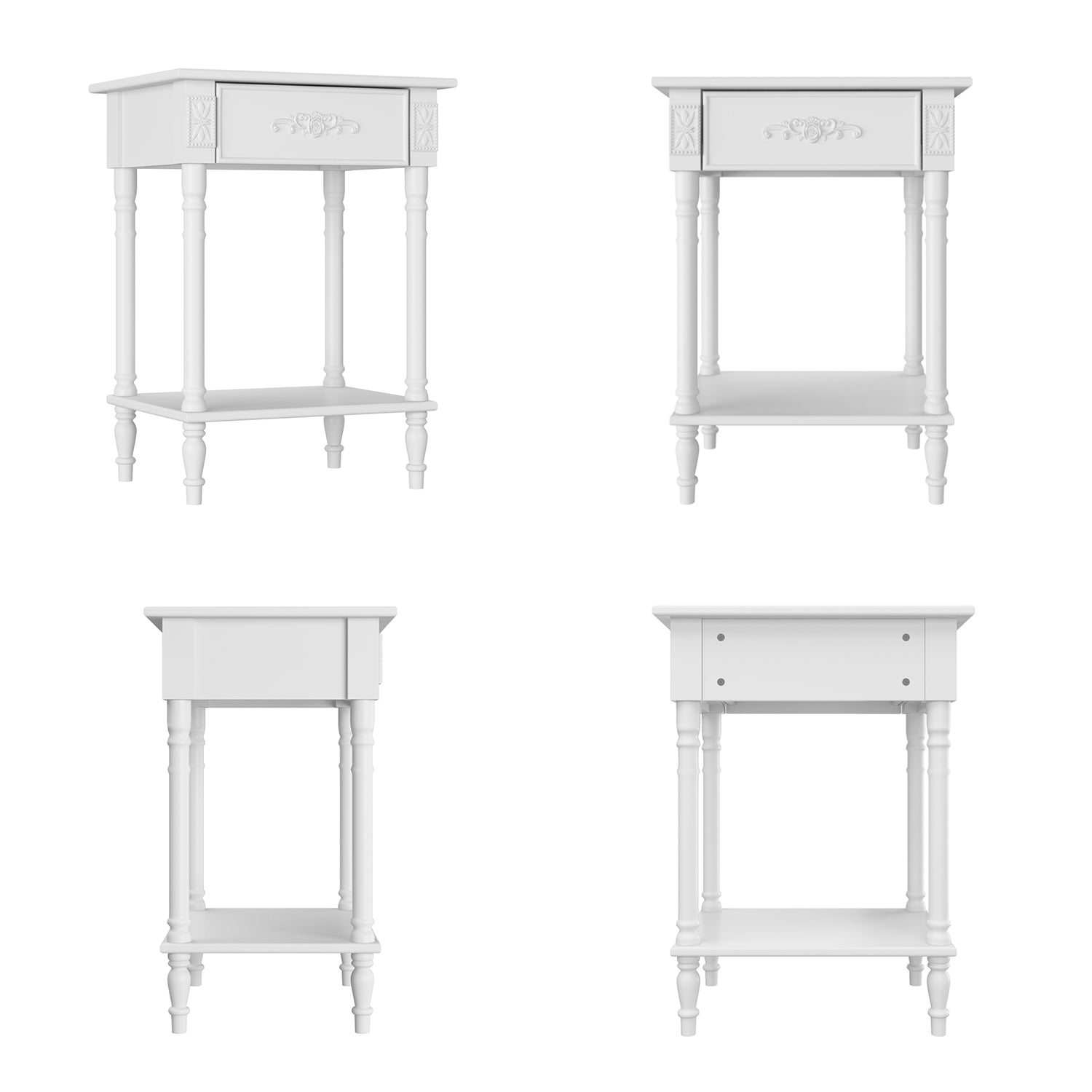 1-Shelf And 1-Drawer Nightstand With Elegent Design