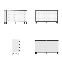 47.2" Modern White 8-Drawer Storage Cabinet with Square Handles