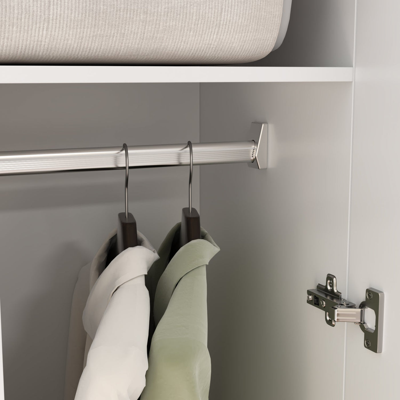 31.5" Modern White 5-Tier Armoires Wardrobe Cabinet With 2 Doors