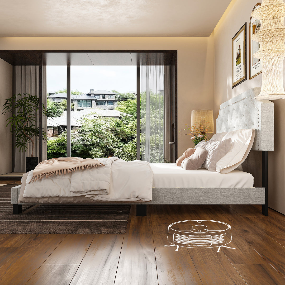 Low Profile Platform Bed With Modern Design