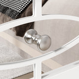 26 inch Mirrored 3-Drawer Dresser with Geometric Pattern