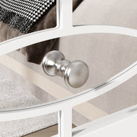 26" Mirrored 3-Drawer Dresser with Geometric Pattern