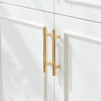 Rena 31.7" Modern White 4-Door Armoire with Hanging Rod
