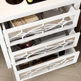 26 inch Mirrored 3-Drawer Dresser with Geometric Pattern